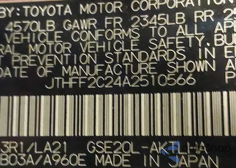 2010 Lexus Is 250C Base (A6) from USA, damaged, VIN JTHFF2C24A2510566